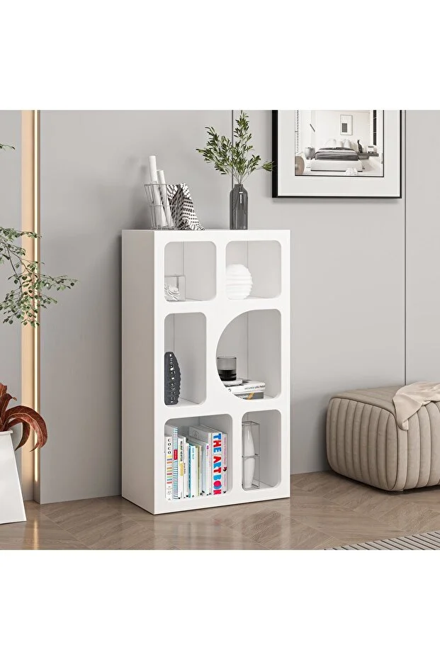 Bohem Kitaplık 90 Cm Mebran - Beyaz